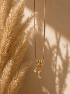Trisya Moon Charm Necklace
